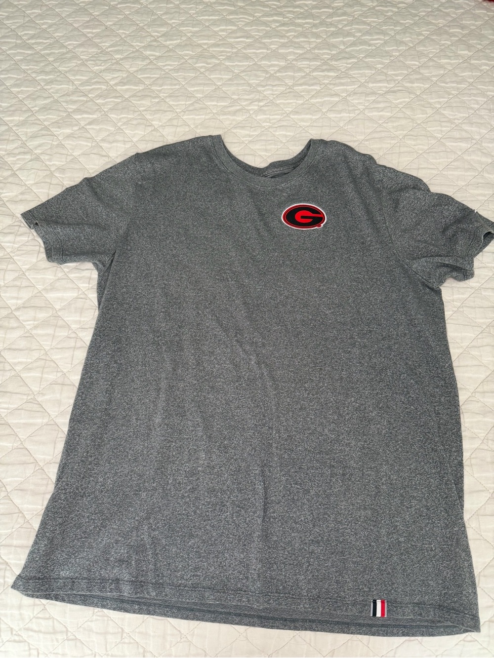 Nike Gray Short-Sleeve Tee with Red G Logo